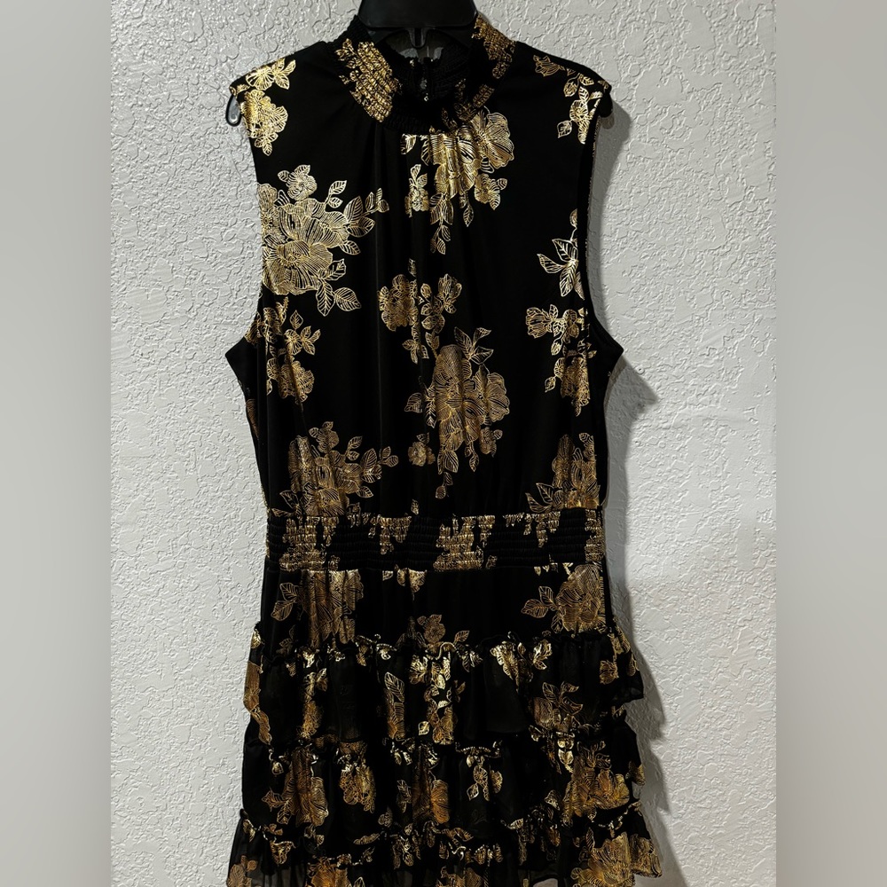 MSK black and gold dress sz XL